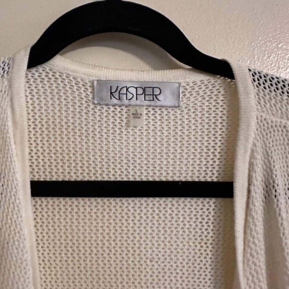 Dress-length Cream Cardigan